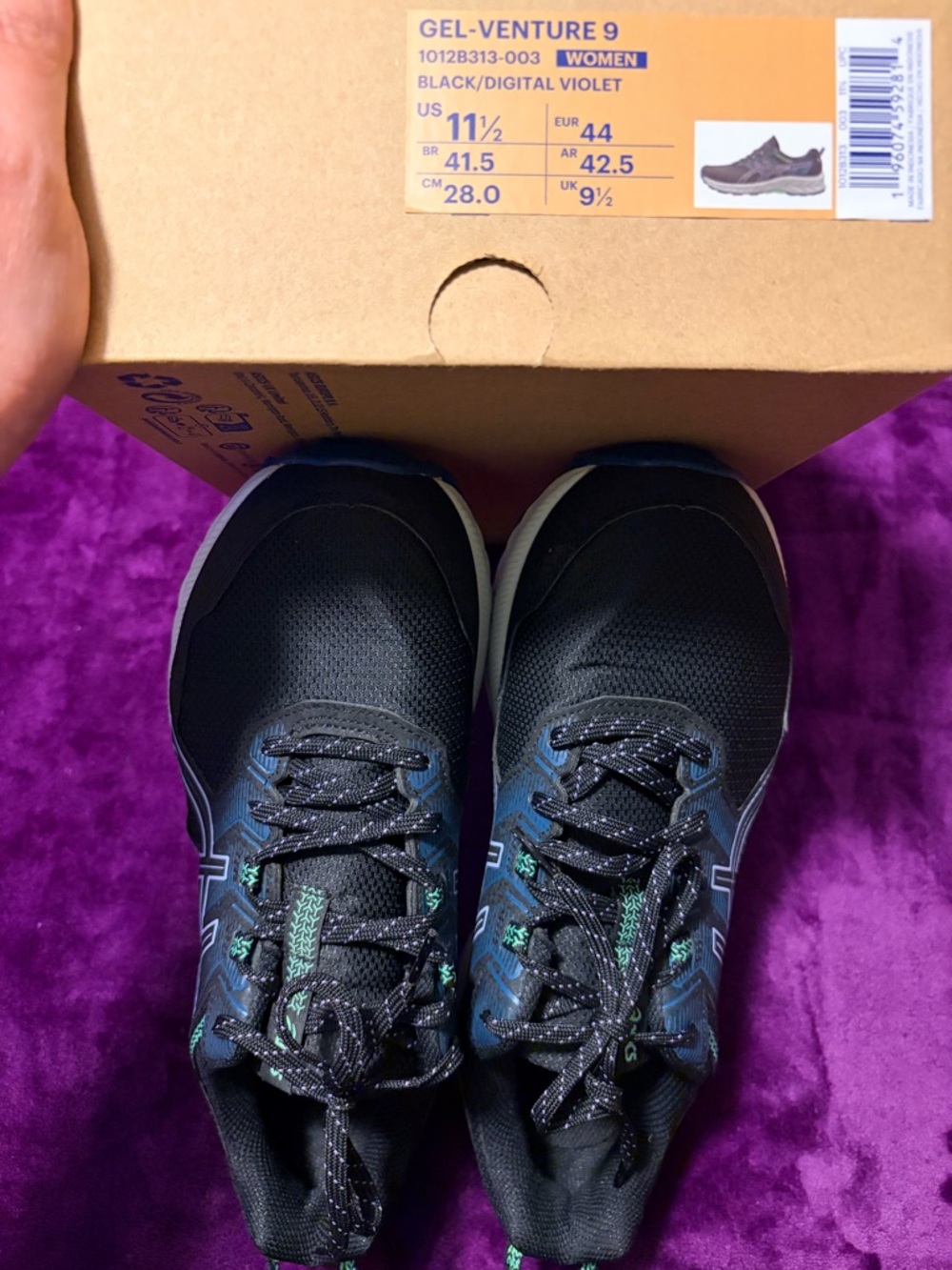 Asics Black & Violet Women's GEL Venture 9 Running Shoes
